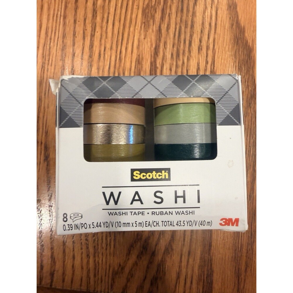Scotch Washi Tape Solid Earth Design 8 Rolls Bullet Journaling Crafts Scrapbook